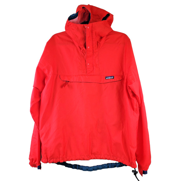 Vintage Patagonia Mens Jacket 90s Kangaroo Pocket Red 1994 Hood Pullover